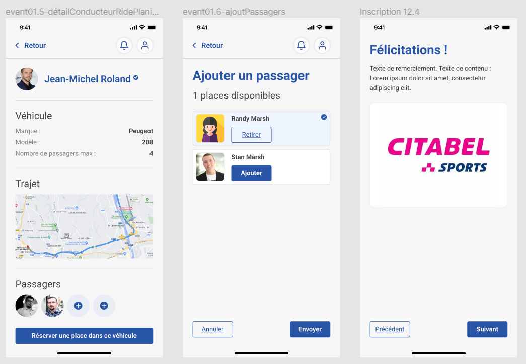 Event Driver Details Screen